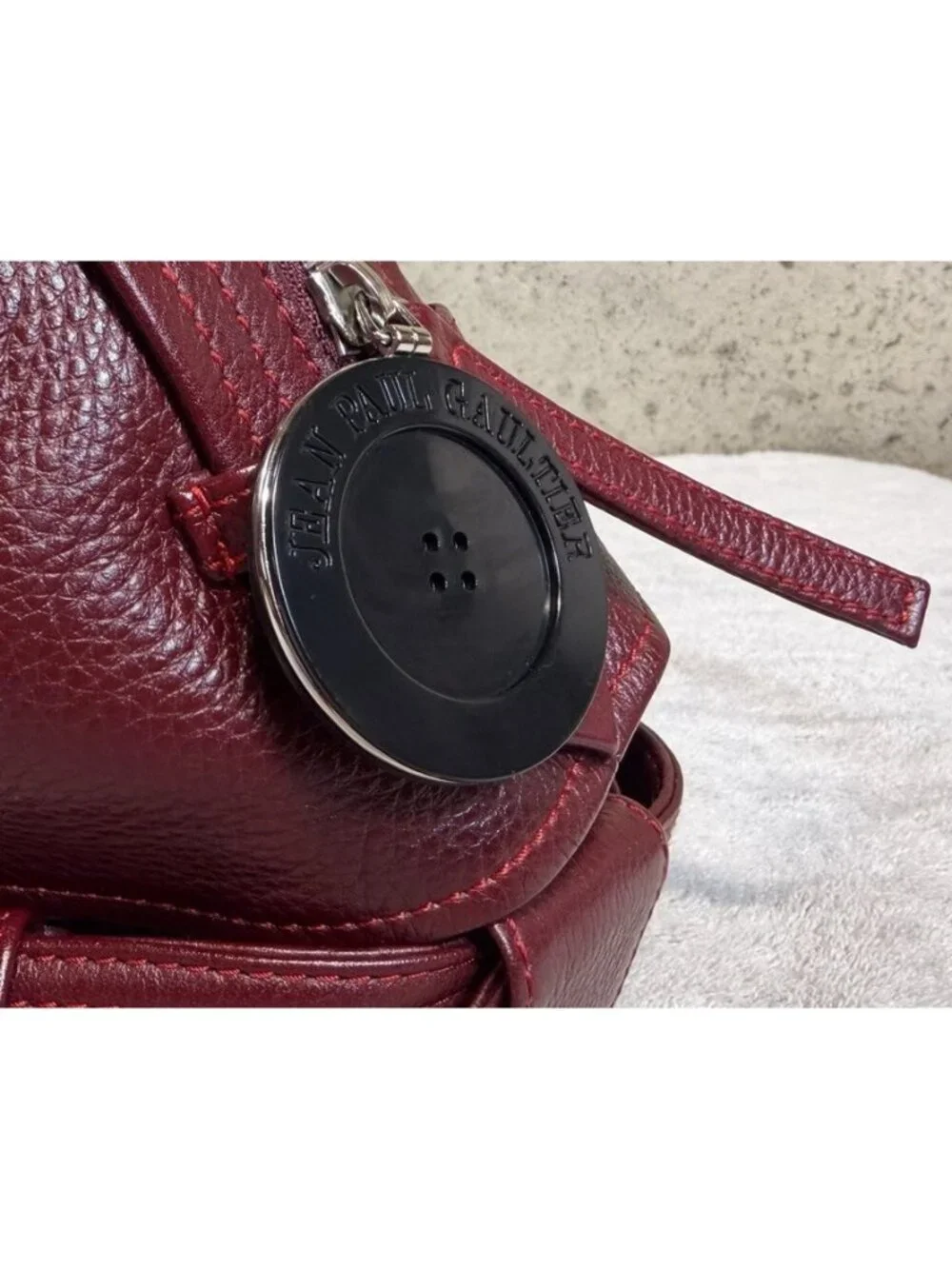Jean Paul Gaultier Vintage Y2K Trench Coat Burgundy Leather Handbag Purse